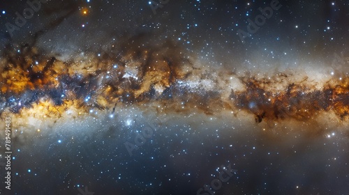 Long exposure photo of Milky way galaxy closeup with stars photo