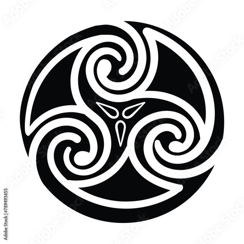 Triskelion symbol tattoo, vector 