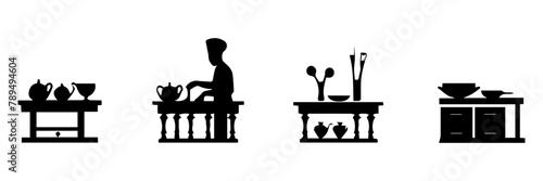 Hand drawn vector illustration of chef in restaurant design