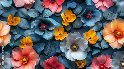 Seamless flower painting texture