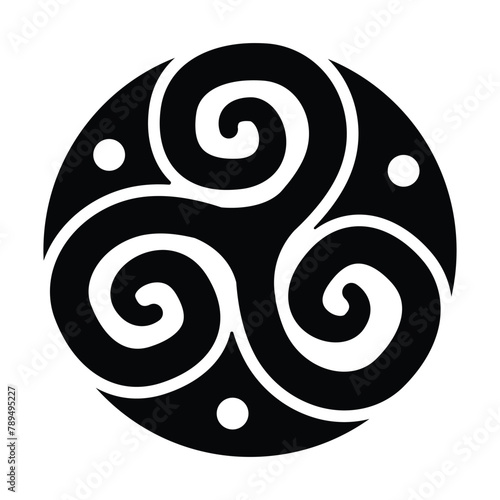 Triskelion symbol tattoo, vector 