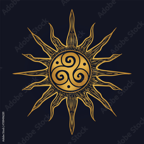 Triskelion symbol tattoo, vector 