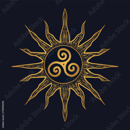Triskelion symbol tattoo, vector 