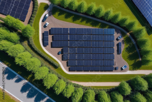 Obraz na płótnie Solar panels reflect sparkling light From the sun ,Clean energy and environment. w salonie