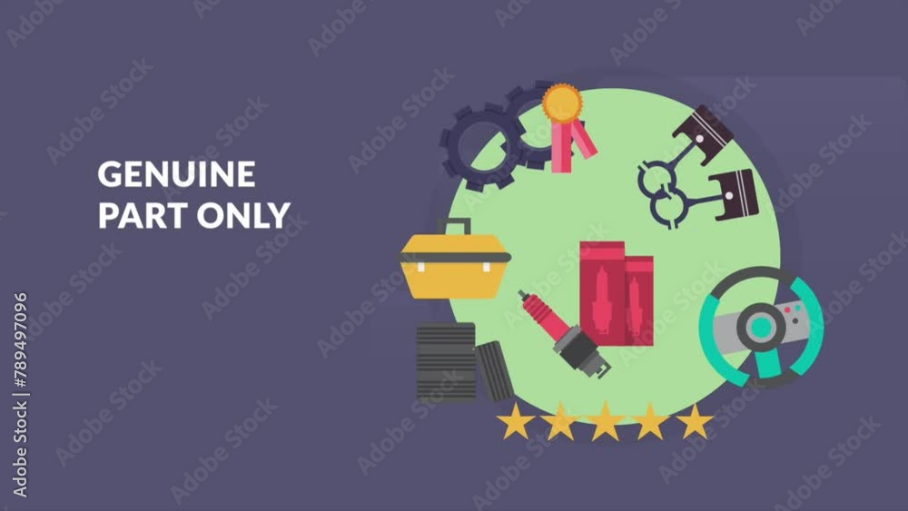 Animation video loop cartoon about car repair Animation video loop cartoon about car repair