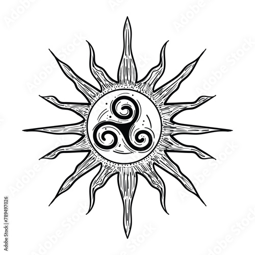Triskelion symbol tattoo, vector 
