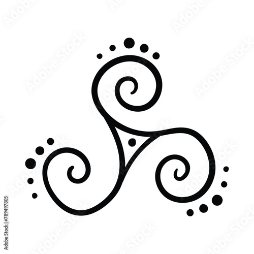 Triskelion symbol tattoo, vector 