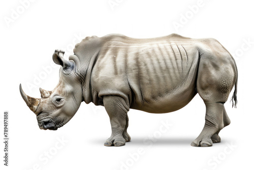 full body rhinoceros isolated on white background