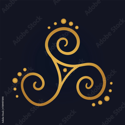 Triskelion symbol tattoo, vector 