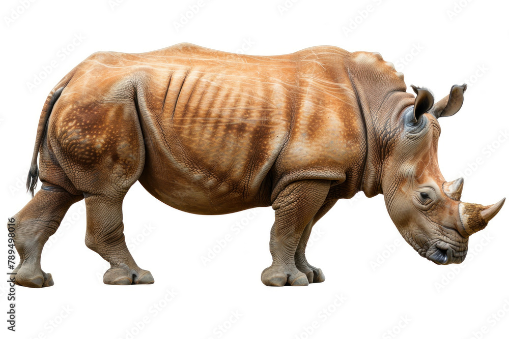 Fototapeta premium full body rhinoceros isolated on white background