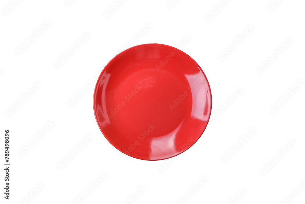 An empty plate on a gray concrete background with copy space An empty plate on a gray concrete background with copy space