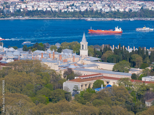 dTopkapi Palace (Topkapi Sarayi) in the Historical Peninsula Drone Photo, Sultanahmet Square Fatih, Istanbul Turkiye (Turkey) photo