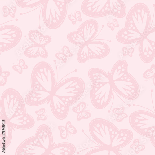 Seamless vector pattern with butterflies summer spring print for paper textile clothes objects nice beautiful background wallpaper endless illustration © Elena K