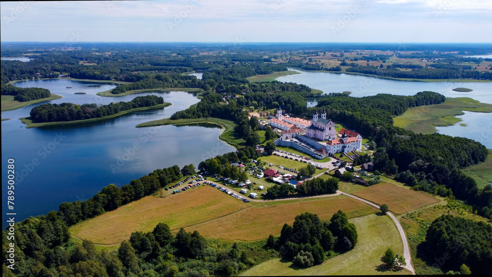 aerial pictures made with a dji mini 4 pro drone over Wigry Lake and the Post Camaldolian Monastery, Poland. aerial pictures made with a dji mini 4 pro drone over Wigry Lake and the Post Camaldolian Monastery, Poland.
