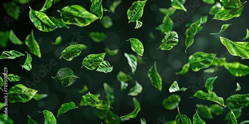 Obraz na płótnie Green leaves 3d effect healthy food abstraction background w salonie