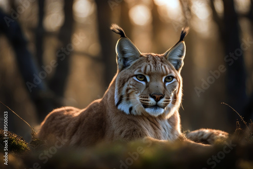 lynx Siberian endangered european forest spotted outdoors colourful eurasian background portrait relaxation wild wildcat scandinavia wildlife face photo