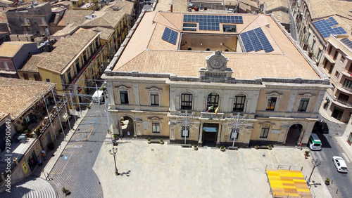 aerial pictures made with a dji mini 4 pro drone over Palazzolo Acreide, Sicily, Italy