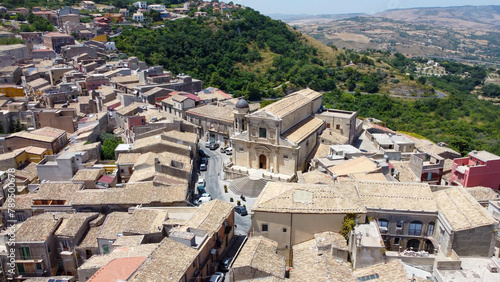 aerial pictures made with a dji mini 4 pro drone over Palazzolo Acreide, Sicily, Italy