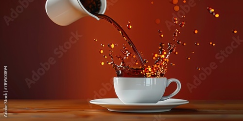 Obraz na płótnie A cup of morning coffee is a wake-up habit w salonie