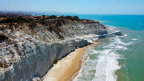 aerial pictures made with a dji mini 4 pro drone over Scala dei Turchi, Sicily, Italy.