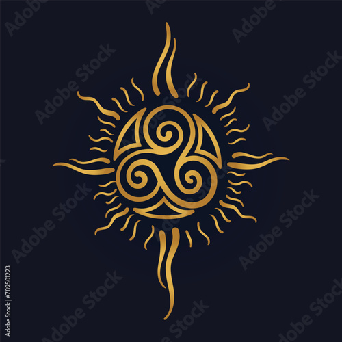 Triskelion symbol tattoo, vector 