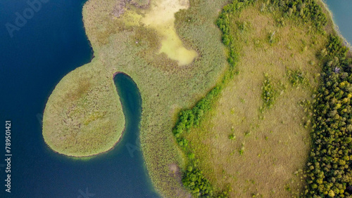 aerial pictures made with a dji mini 4 pro drone over Bryzgiel and Wigry Lake, Poland. photo