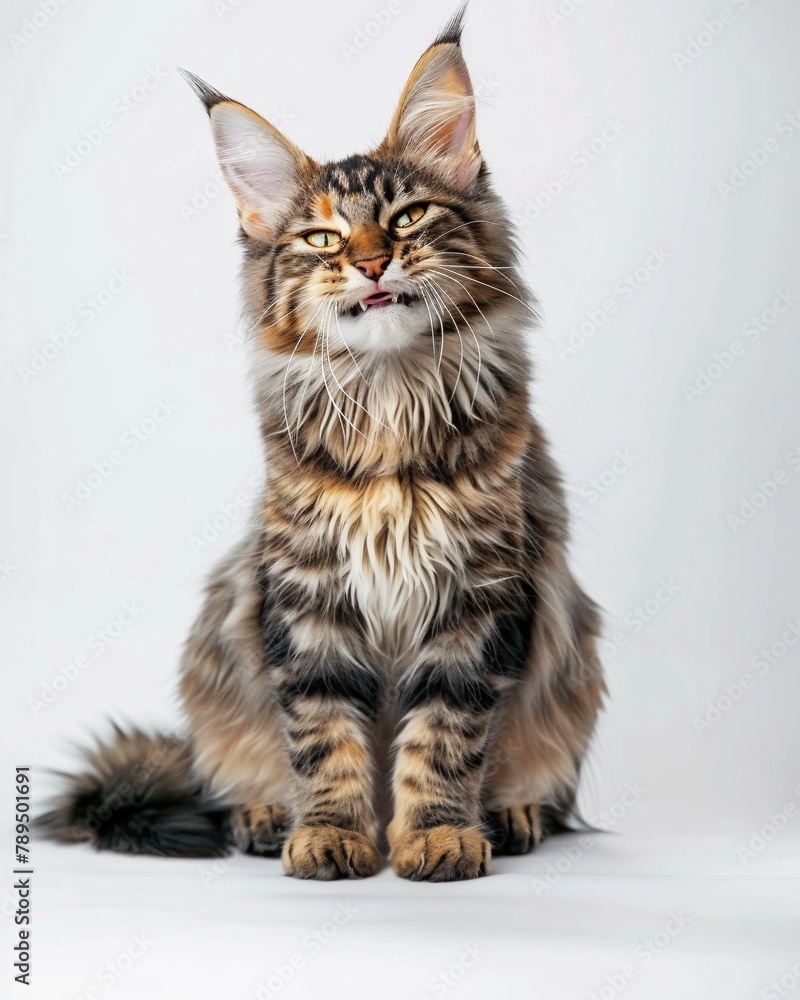 Maine Coon on white background