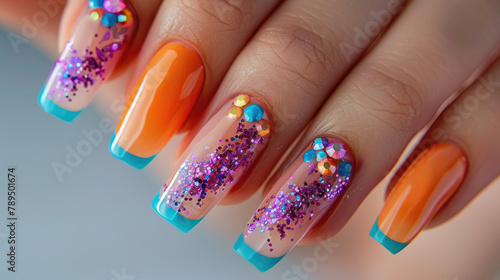 Close-up of Woman's Elegant Nail Art