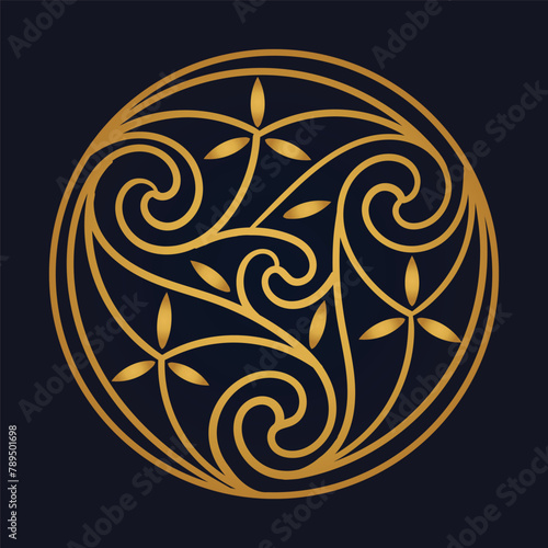 Triskelion symbol tattoo, vector 