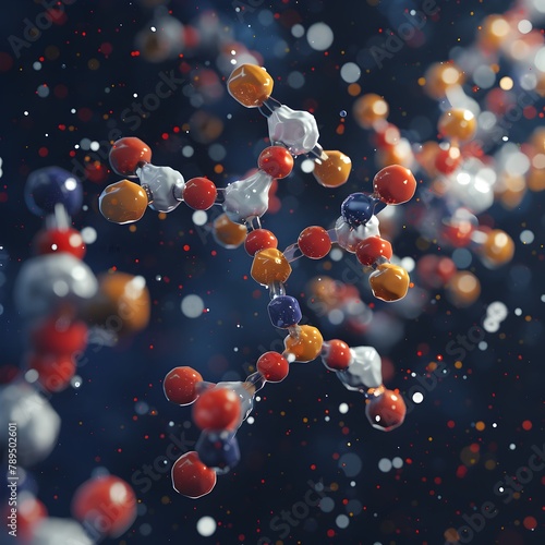 Inside the Molecular World - A 3D Render of Insulin s Intricate Atomic Structure