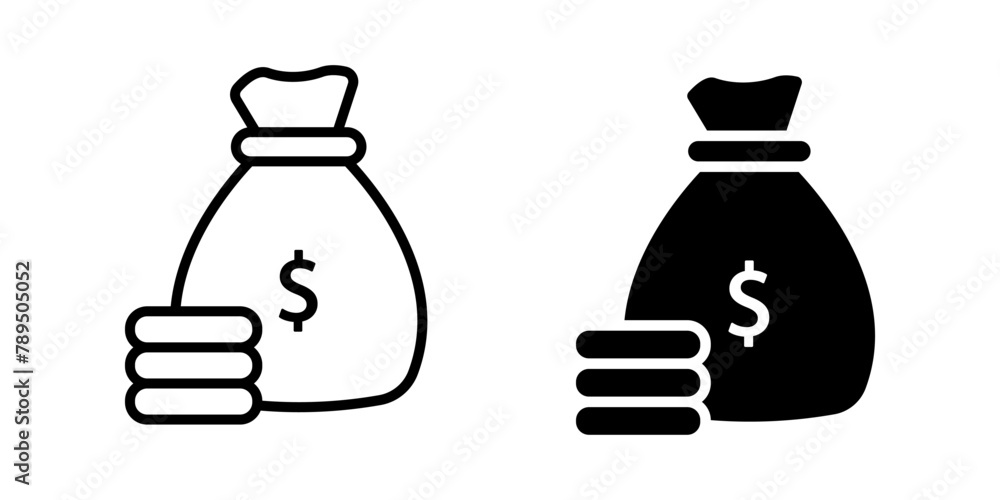 Money Bag icon set. for mobile concept and web design. vector illustration Money Bag icon set. for mobile concept and web design. vector illustration
