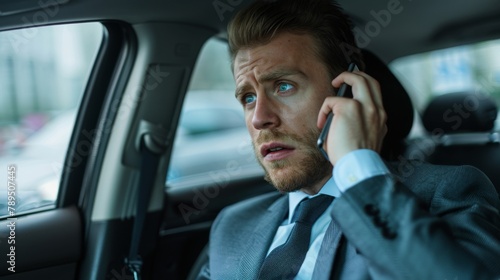 Concerned Businessman Making a Call
