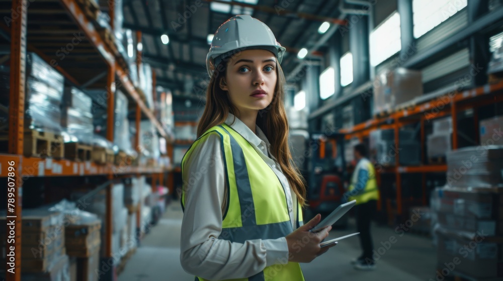 The Female Logistician at Warehouse