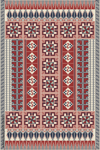 Traditional Palestinian Tatreez, seamless pattern vector template 