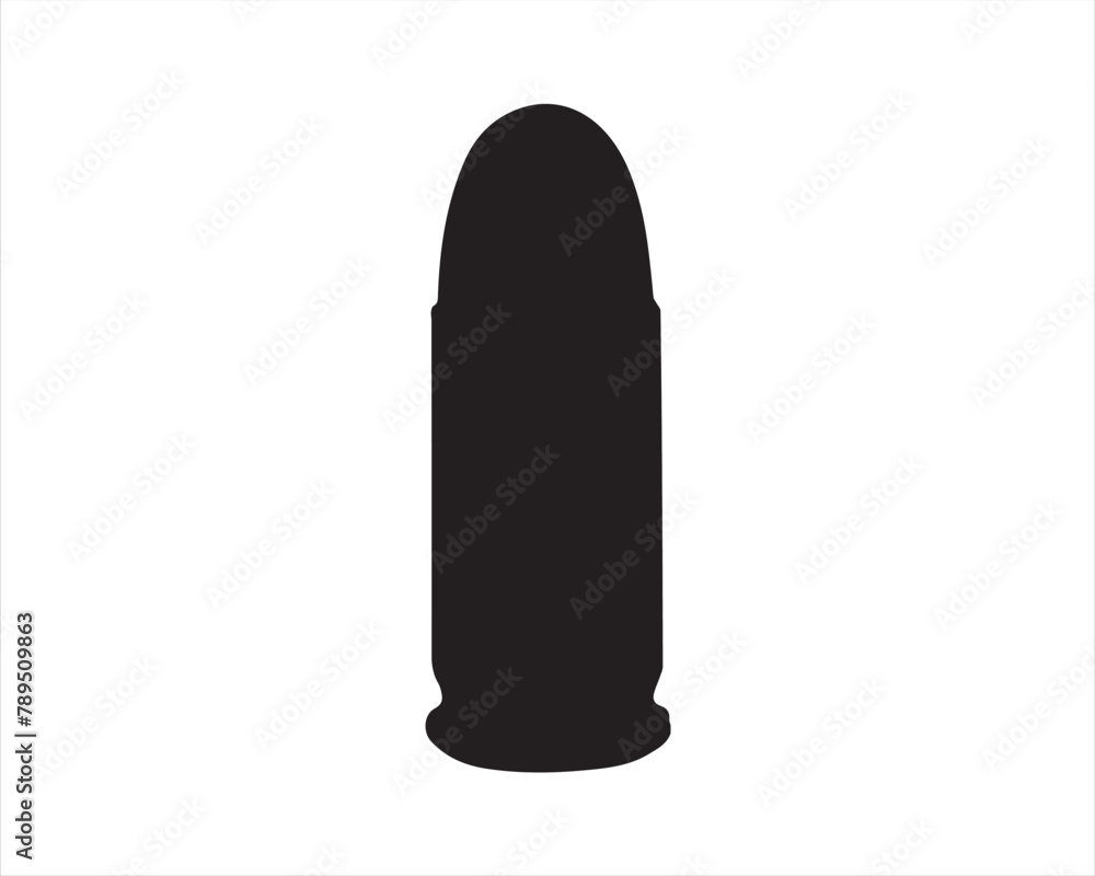 Sniper rifle bullet silhouette vector on white background Sniper rifle bullet silhouette vector on white background