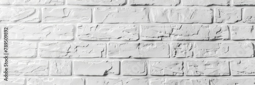 Panorama background with white brick wall texture