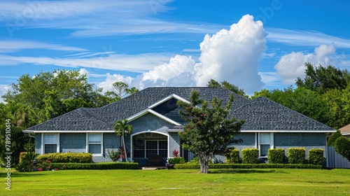 An attractive, well-maintained house with a prominently displayed, expertly installed roof, symbolizing high-quality roofing services.