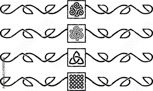 Square Celtic Headers - Triskel, Triquetra, Knot
