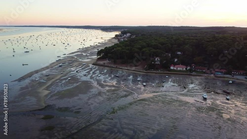 Wallpaper Mural Cap Ferret, France, Europe, bord de mer au coucher du soleil, marrée basse, vue aérienne Torontodigital.ca