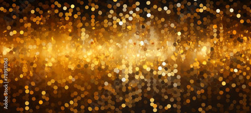 Golden Glitter Bokeh Lights Abstract Background © spyrakot