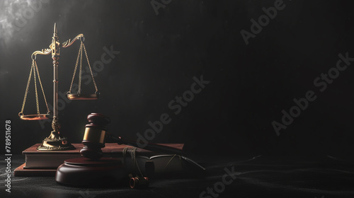 justice gavel on a dark background, photo