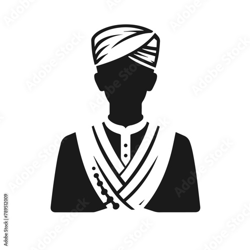 Muslim vector silhouette isolated on white background
