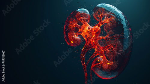 kidneys and disease medical illustration 3d illustration, photo
