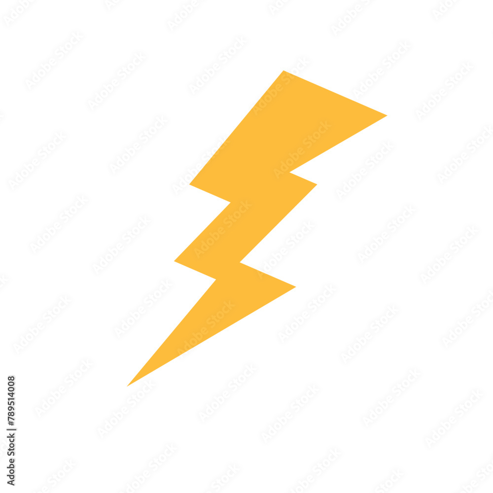 Thunder icon vector, lightning bolt icon, thunderbolt icon vector flat illustration isolated on white background. Thunder icon vector, lightning bolt icon, thunderbolt icon vector flat illustration isolated on white background.