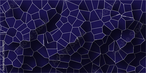 Abstract broken glass quartz, geometric retro tiles pattern, voronoi diagram crystalize vintage vector background.