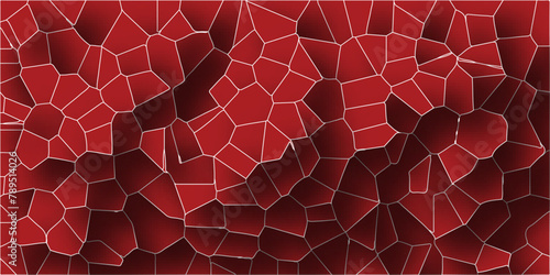 Abstract broken glass quartz, geometric retro tiles pattern, voronoi diagram crystalize vintage vector background.