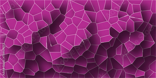 Abstract broken glass quartz, geometric retro tiles pattern, voronoi diagram crystalize vintage vector background.