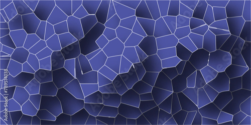 Abstract broken glass quartz, geometric retro tiles pattern, voronoi diagram crystalize vintage vector background.