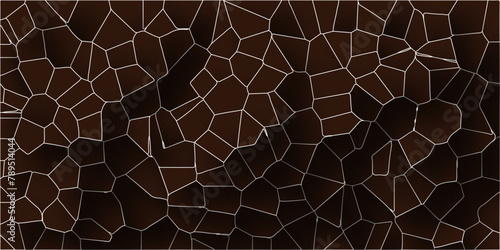 Abstract broken glass quartz, geometric retro tiles pattern, voronoi diagram crystalize vintage vector background.