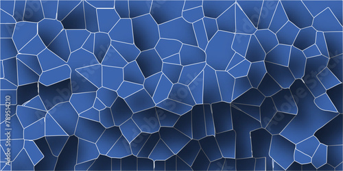 Abstract broken glass quartz, geometric retro tiles pattern, voronoi diagram crystalize vintage vector background.